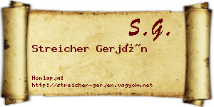 Streicher Gerjén névjegykártya
